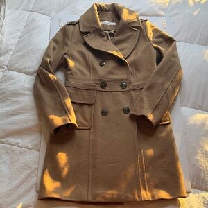 Kenneth Cole New York Women's Double Breasted Peacoat Camel size 10